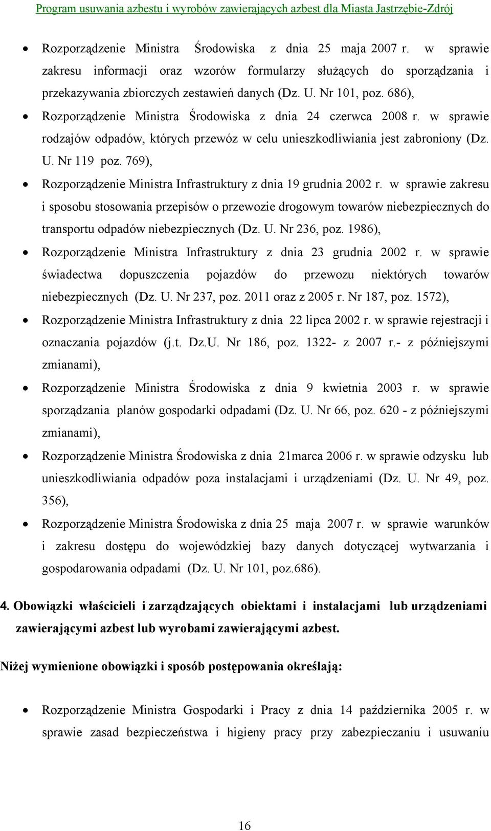 769), Rozporządzenie Ministra Infrastruktury z dnia 19 grudnia 2002 r.