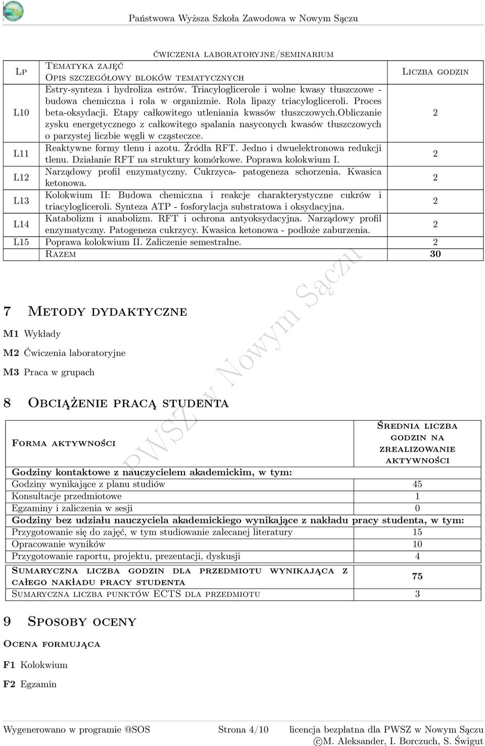 Etapy ca lkowitego utleniania kwasów t luszczowych.obliczanie zysku energetycznego z ca lkowitego spalania nasyconych kwasów t luszczowych o parzystej liczbie węgli w cząsteczce.
