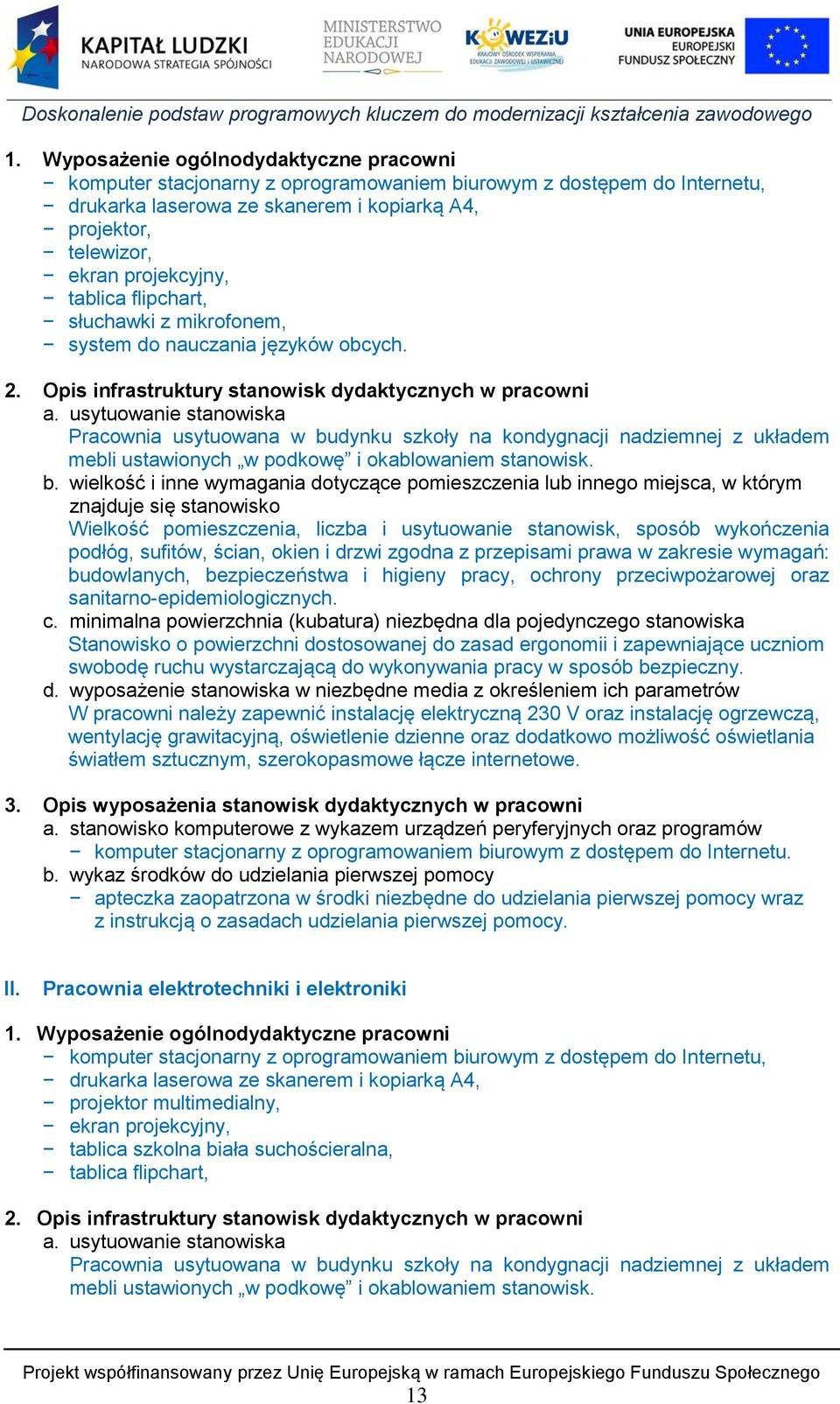 usytuowanie stanowiska Pracownia usytuowana w bu