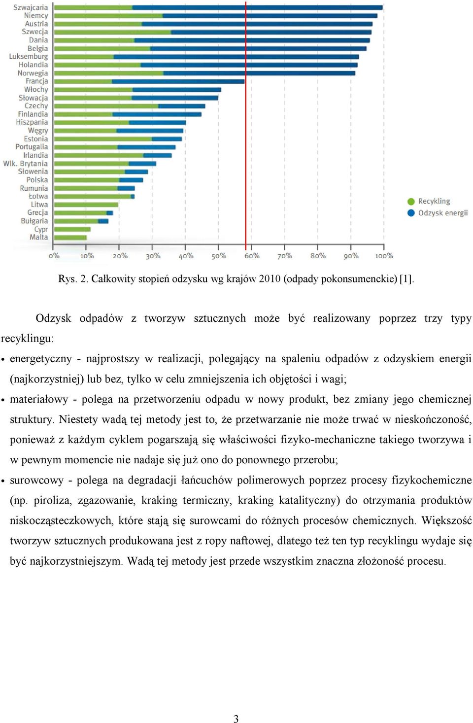 bez, tylko w celu zmniejszenia ich objętości i wagi; materiałowy - polega na przetworzeniu odpadu w nowy produkt, bez zmiany jego chemicznej struktury.