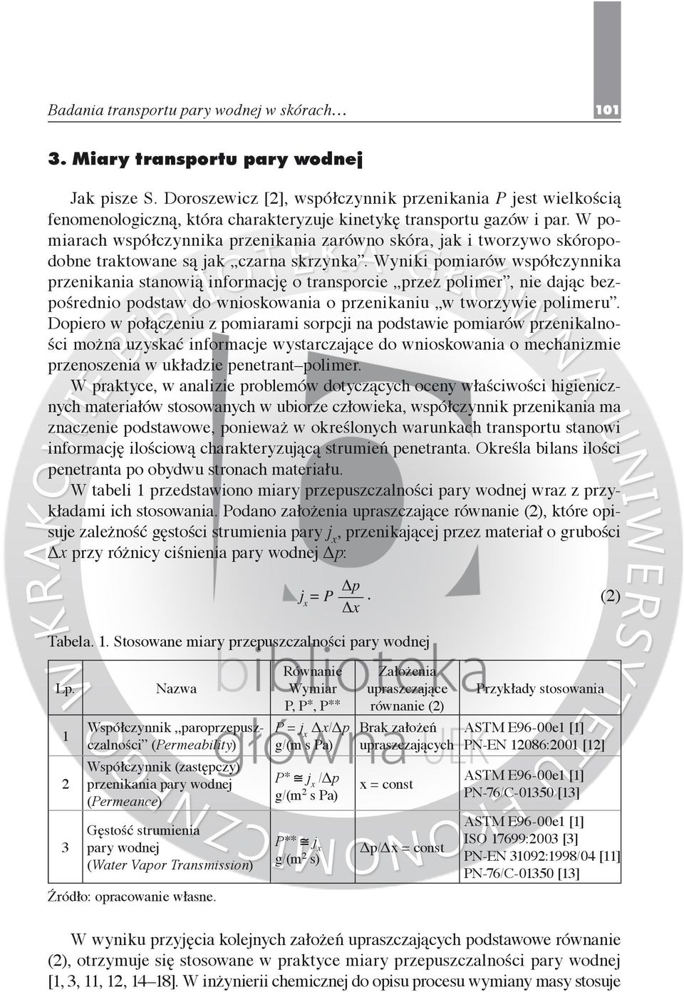 W pomiarach współczynnika przenikania zarówno skóra, jak i tworzywo skóropodobne traktowane są jak czarna skrzynka.