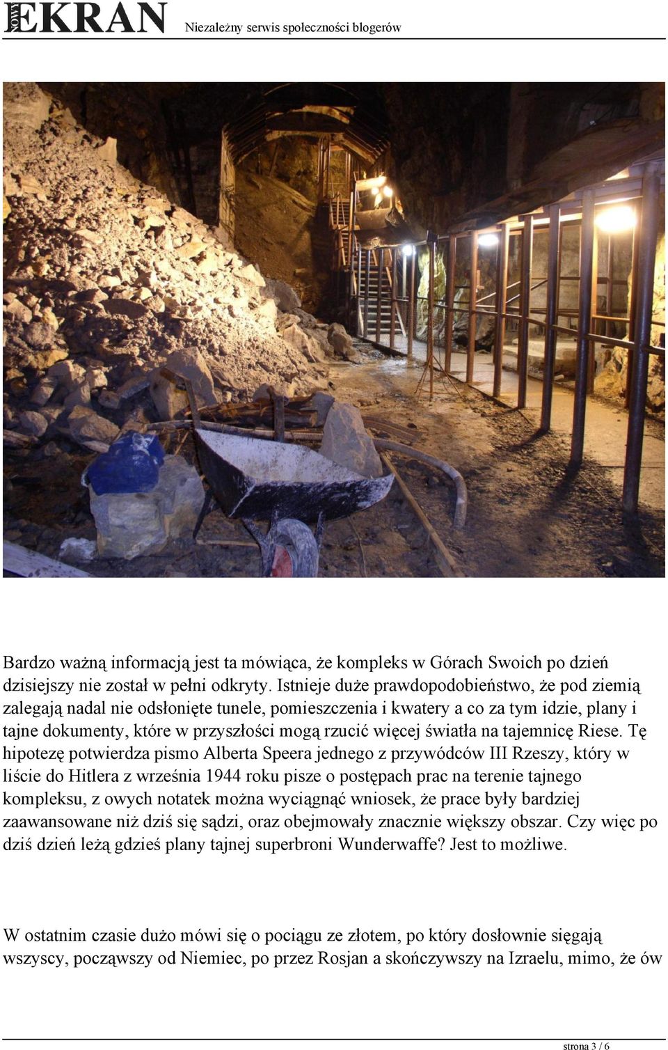 światła na tajemnicę Riese.