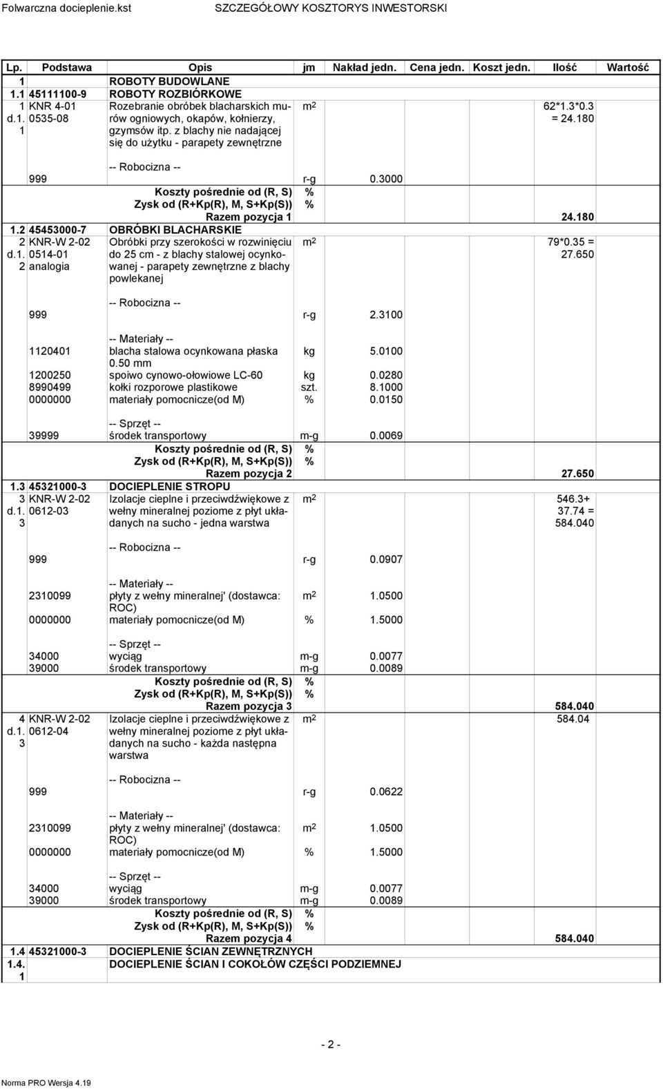 3*0.3 = 280 999 r-g 0.3000 Razem pozycja 1 