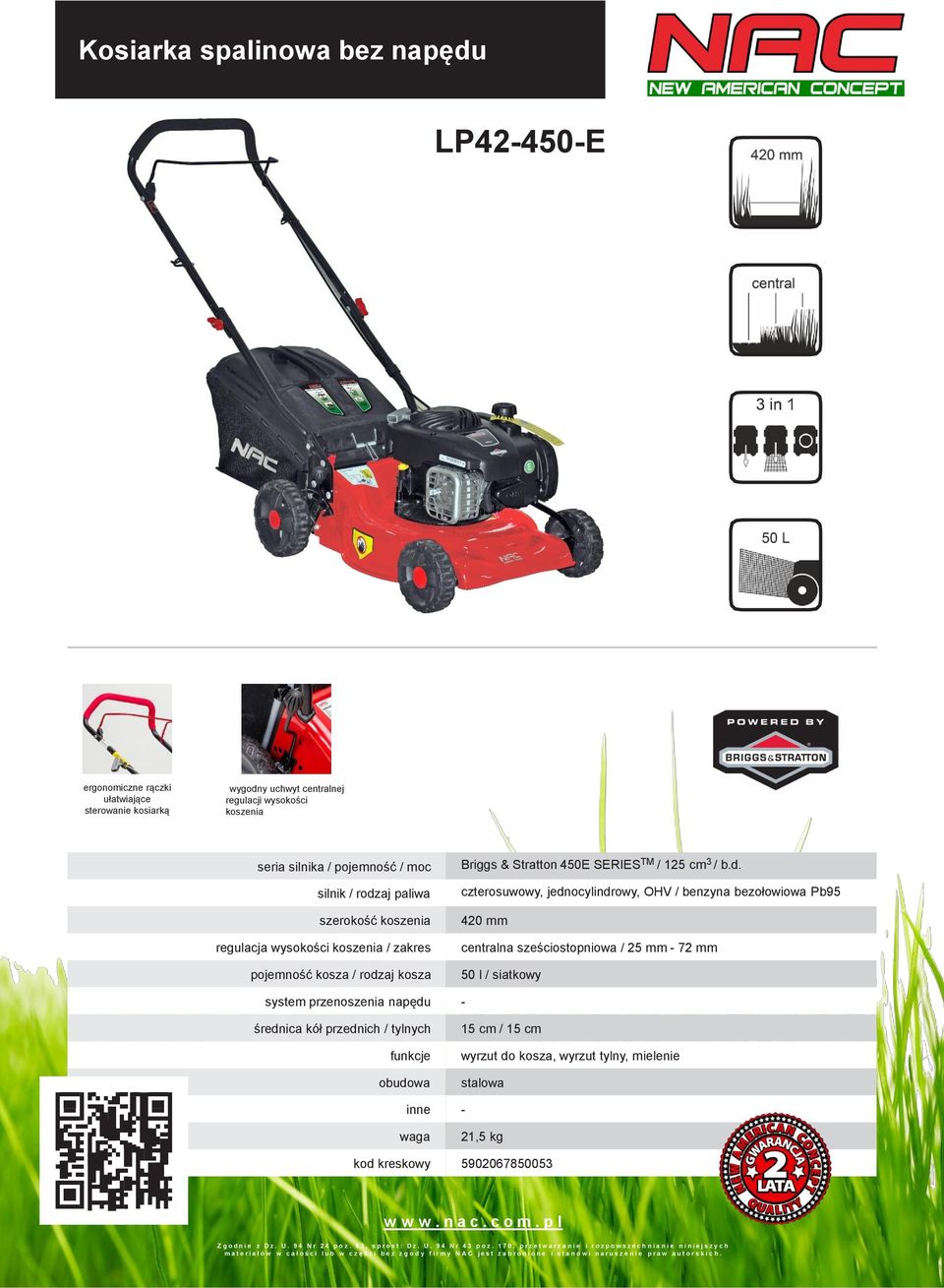 aj kosza Briggs & Stratton 450E SERIES TM / 125 cm 3 / b.d.