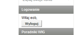 Następnie klikając w górnej części strony WIG na