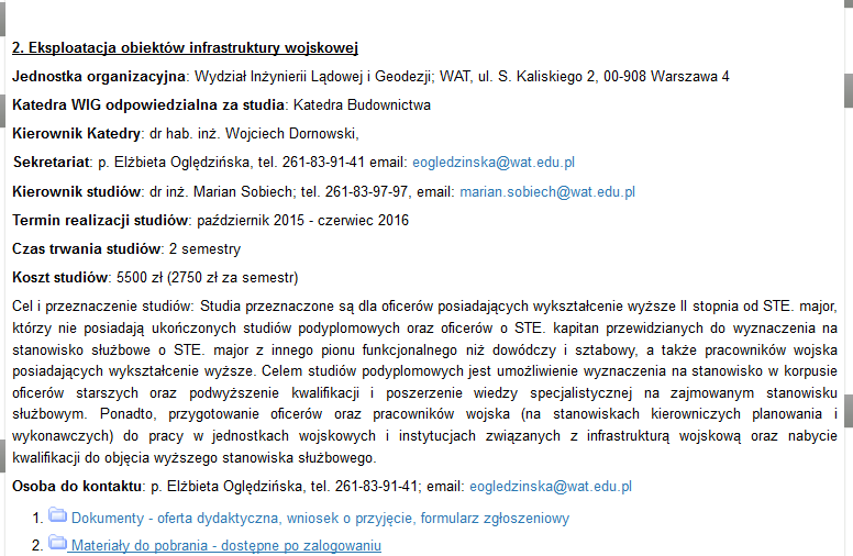 I to już wszystko. Mogą Państwo dowolnie korzystać z serwisu pobierać materiały z wykładów, ćwiczeń.