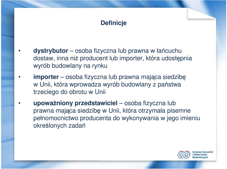 wyrób budowlany z państwa trzeciego do obrotu w Unii upoważniony przedstawiciel osoba fizyczna lub prawna