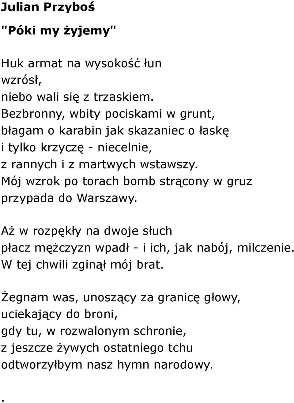 Wisława Szymborska Gawęda O Miłości Ziemi Ojczystej Gawęda o miłości do ziemi ojczystej Wisława Szymborska - PDF Free Download