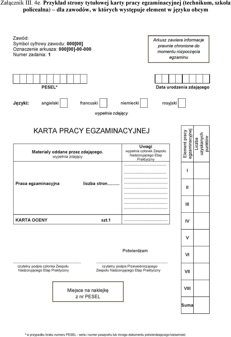 egzaminacyjnej (technikum, szkoła