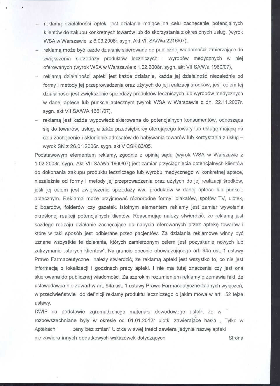 oferowanych (wyrok WSA w Warszawie z 1.02.2008r. sygn.