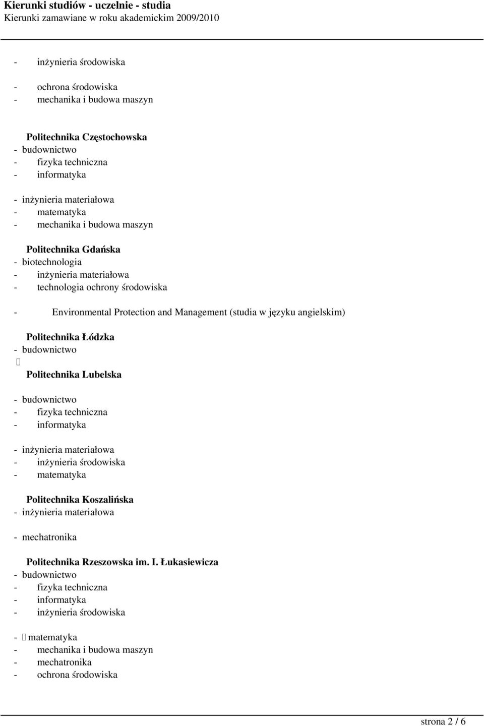 języku angielskim) Politechnika Łódzka Politechnika Lubelska techniczna