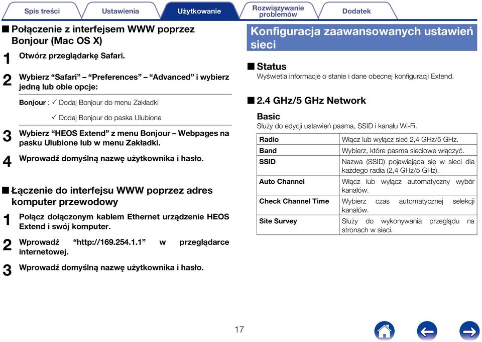 Ulubione lub w menu Zakładki. Wprowadź domyślną nazwę użytkownika i hasło.