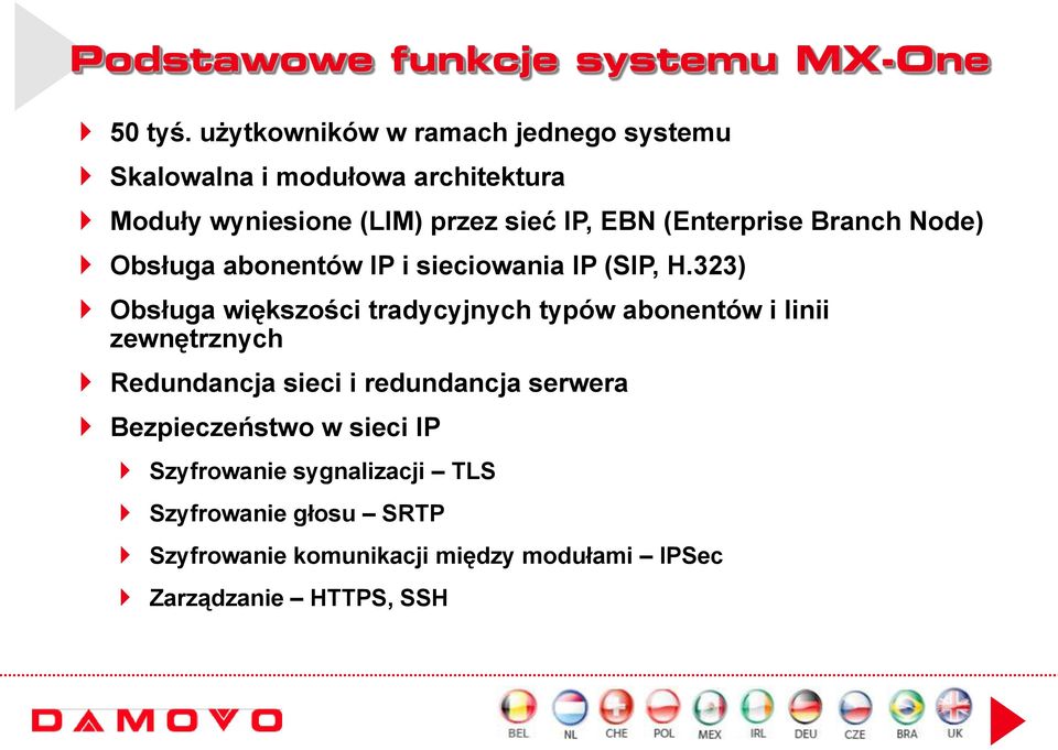 (Enterprise Branch Node) Obsługa abonentów IP i sieciowania IP (SIP, H.