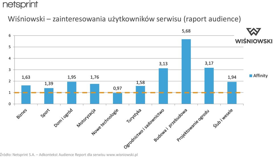 0,97 1,58 3,13 3,17 1,94 Affinity 0 Źródło: Netsprint S.