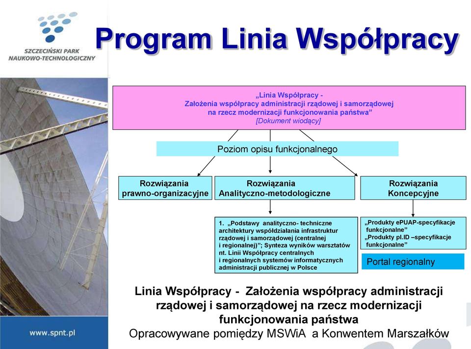 Podstawy analityczno- techniczne architektury współdziałania infrastruktur rządowej i samorządowej (centralnej i regionalnej) ; Synteza wyników warsztatów nt.