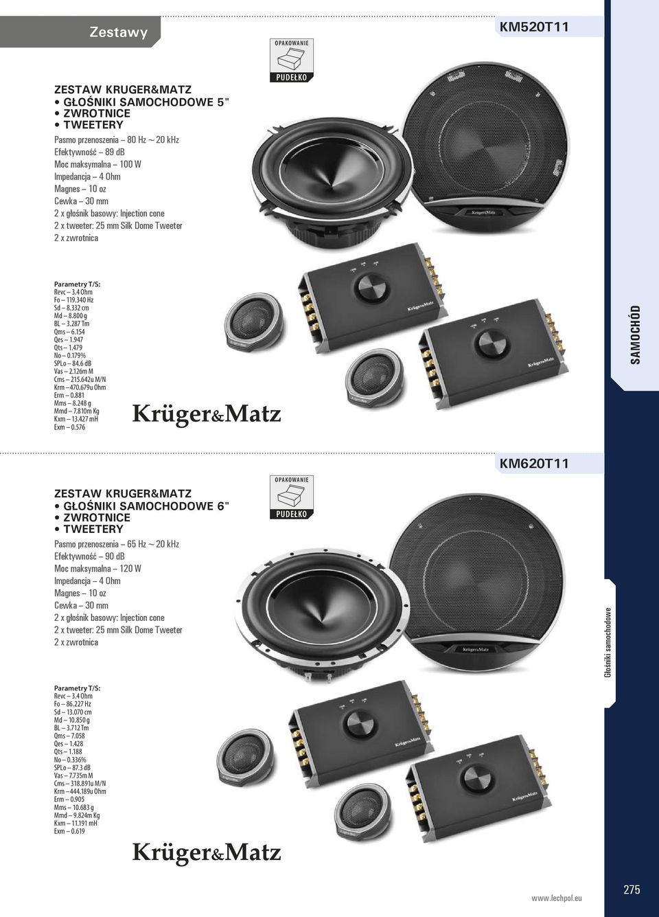 6 db Vas 2.126m M Cms 215.642u M/N Krm 470.679u Ohm Erm 0.881 Mms 8.248 g Mmd 7.810m Kg Kxm 13.427 mh Exm 0.