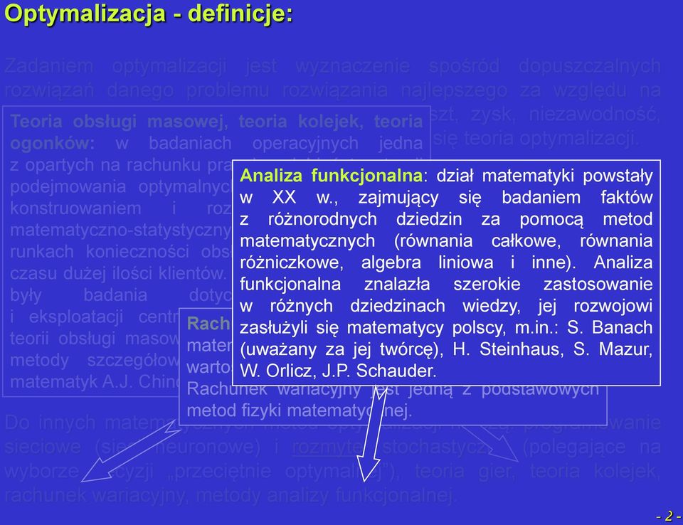 ogonków: w adaniach opeacyjnych jedna z opatych na achunku pawdopodoieństwa teoii naliza funkcjonalna: dział matematyki powstały podejmowania optymalnych decyzji.