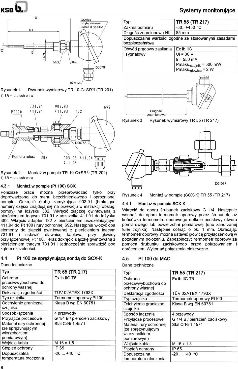 czujnik = 500 mw Pmaks.