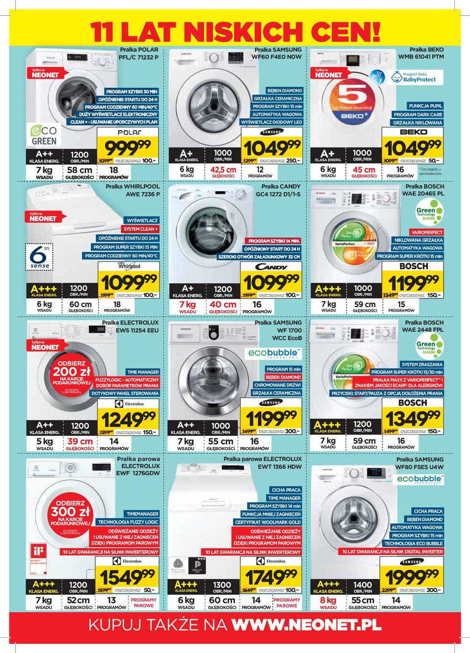 Pralka WHIRLPOOL AWE 7236 P Pralka CANDY GC4 1272 D1/1-S Pralka BOSCH WAE 20465 PL WYŚWIETLACZ SYSTEM CLEAN + OPÓŹNIENIE STARTU DO 24 H PROG SUPER SZYBKI 15 MIN PROG CODZIENNY 60 MIN/40 C