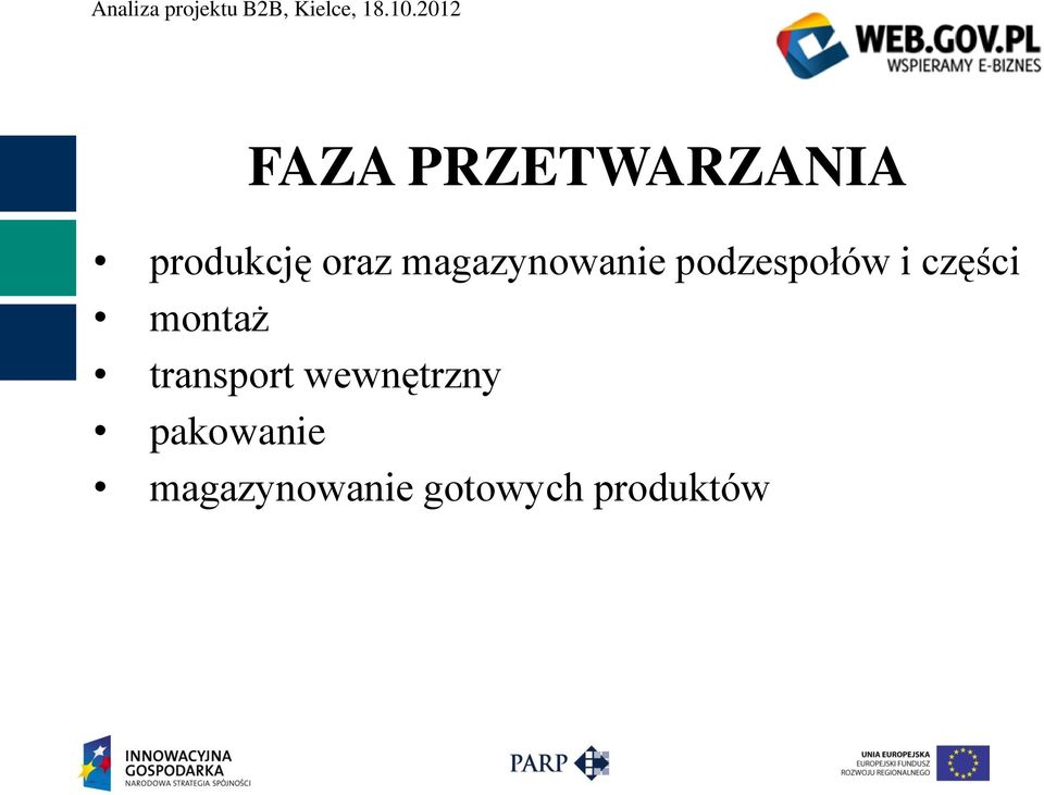 montaż transport wewnętrzny