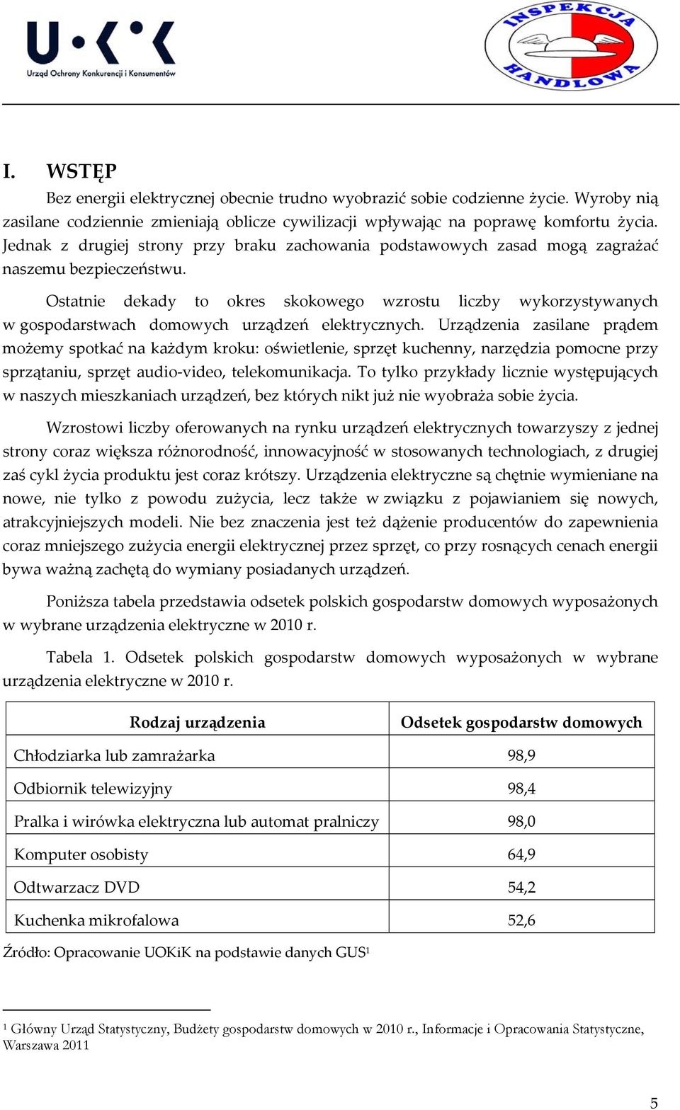Ostatnie dekady to okres skokowego wzrostu liczby wykorzystywanych w gospodarstwach domowych urządzeń elektrycznych.