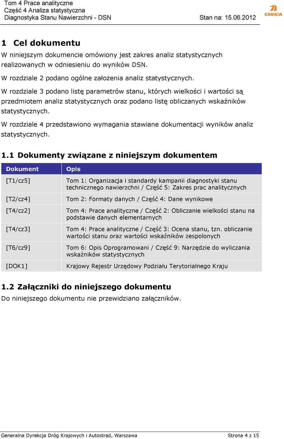 W rozdziale 4 przedstawiono wymagania stawiane dokumentacji wyników analiz statystycznych. 1.