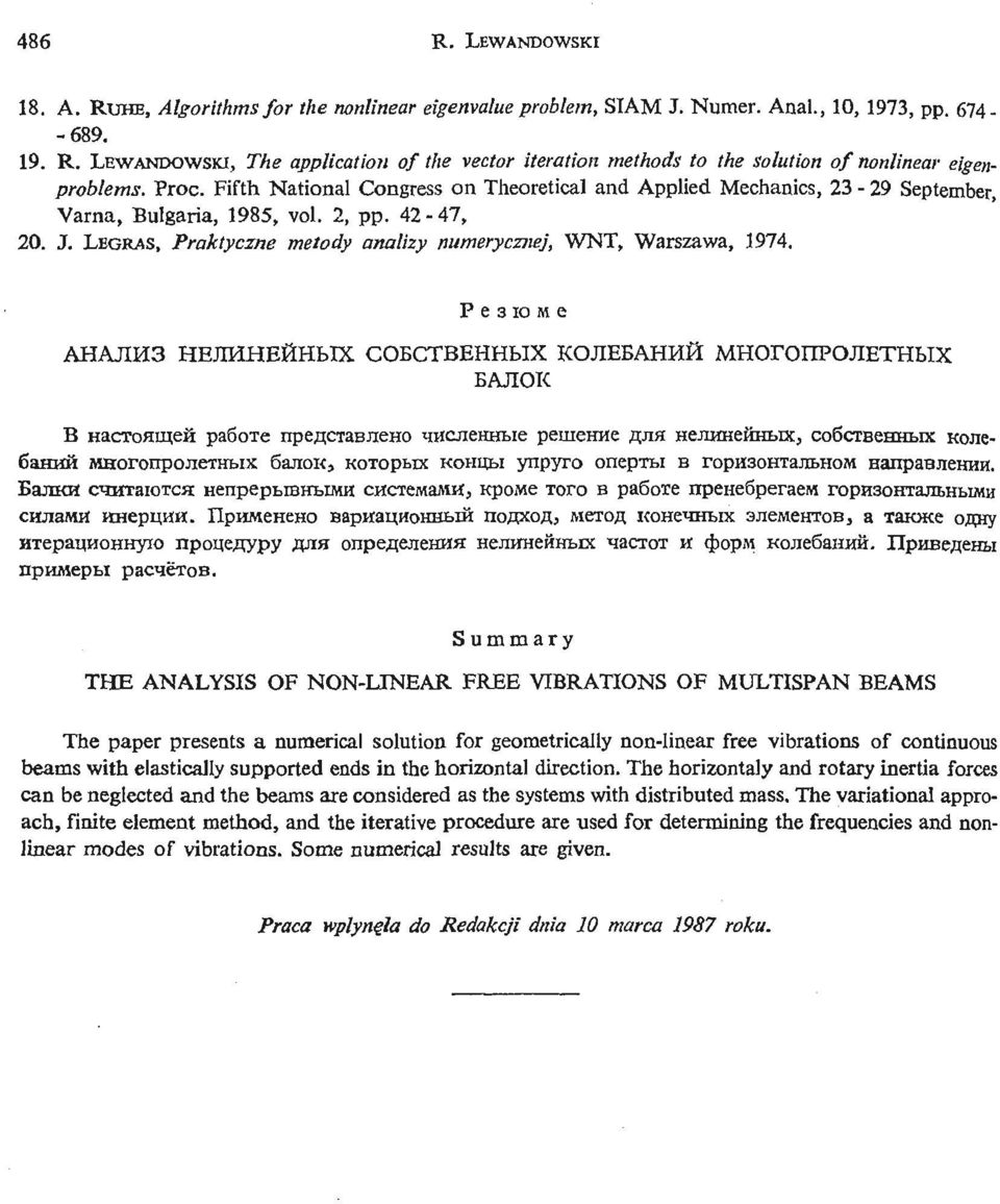 LEGRAS, Praktyczne metody analizy numerycznej, WNT, Warszawa, 1974.