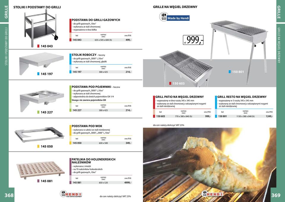 DRZEWNY 145 227 PODSTAWA POD POJEMNIKI boczna do grilli gazowych 3000 i 10xx wykonana ze stali chromowej odpowiednia do dwóch pojemników GN 1/4 Uwaga: nie zawiera pojemników GN 145 227 300 x 425