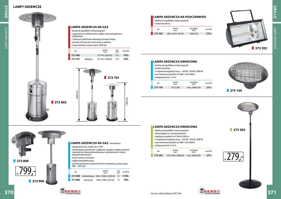 idealna do ogródków restauracyjnych model naścienny /napięcie (W/V) 273 302 390 x 220 x 165 (h) 1300/230 279,- LAMPA GRZEWCZA KWARCOWA idealna do ogródków restauracyjnych model naścienny 3-stopniowa