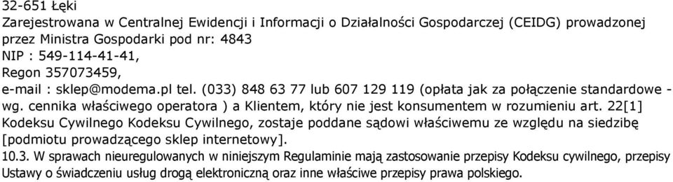 prowadzącego sklep internetowy]. 10.3.