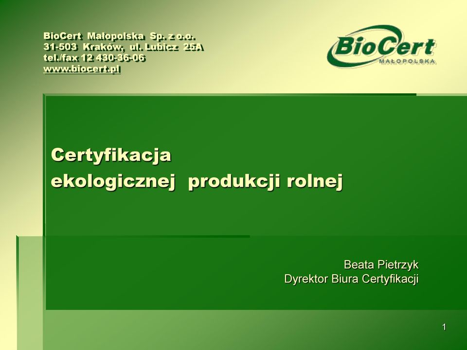 pl Certyfikacja ekologicznej produkcji rolnej