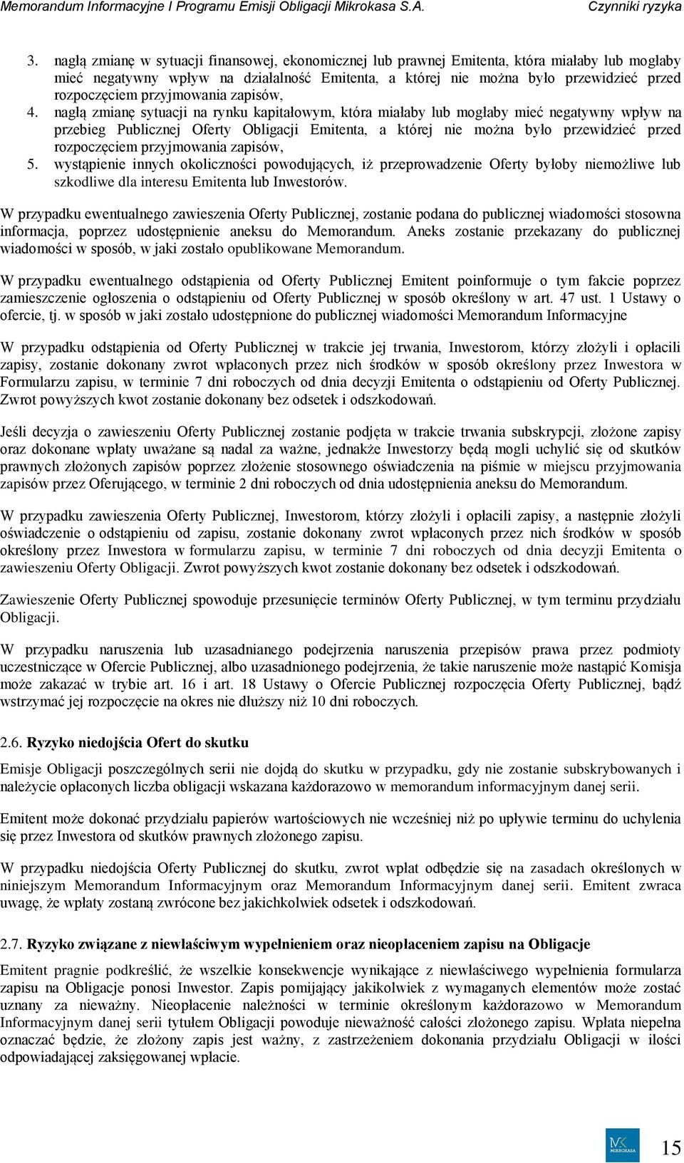 przyjmowania zapisów, 4.