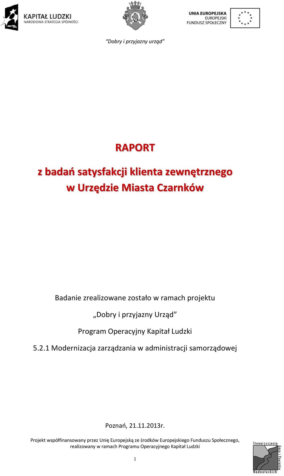 przyjazny Urząd Program Operacyjny Kapitał Ludzki 5.2.