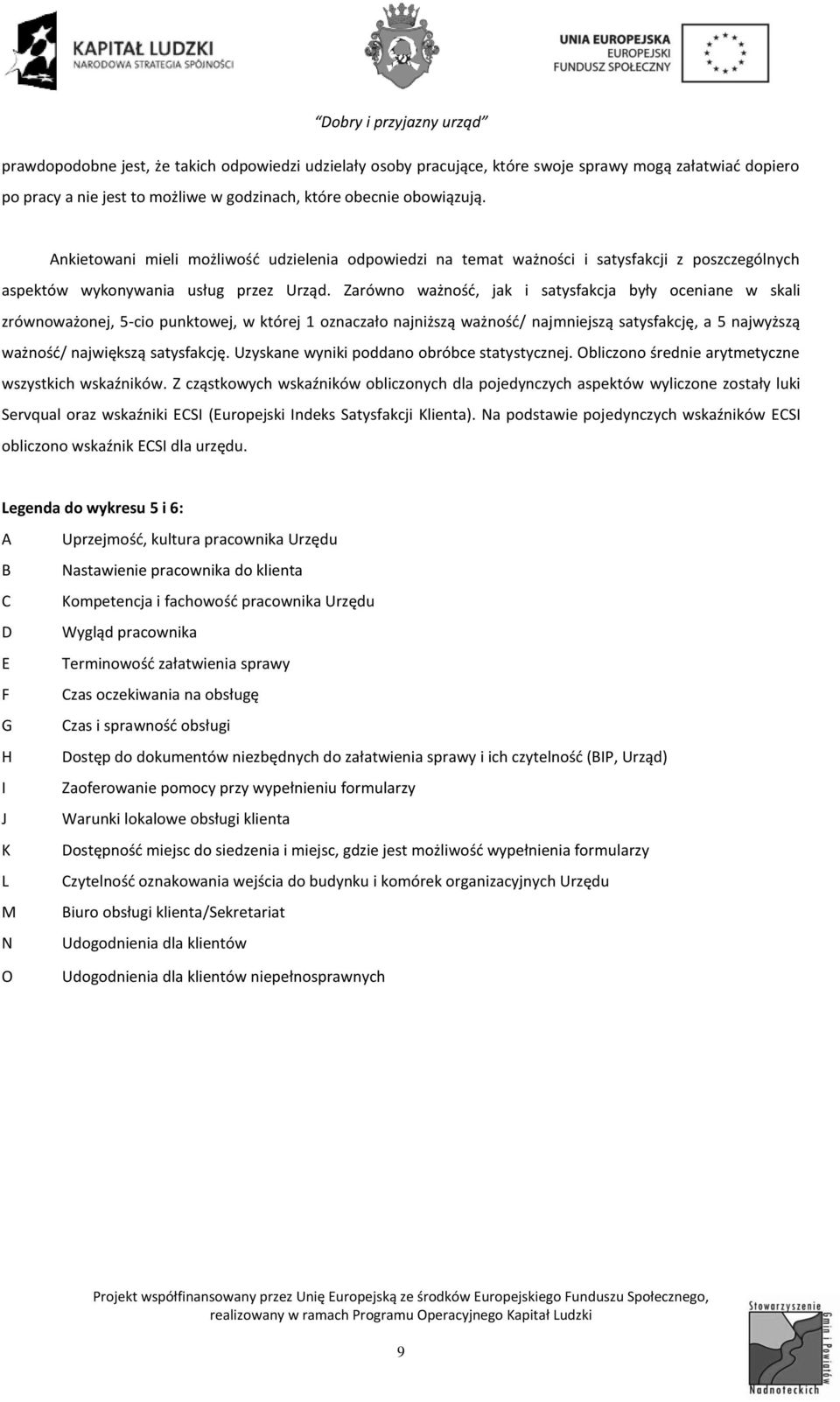 Zarówno ważność, jak i satysfakcja były oceniane w skali zrównoważonej, 5-cio punktowej, w której 1 oznaczało najniższą ważność/ najmniejszą satysfakcję, a 5 najwyższą ważność/ największą satysfakcję.
