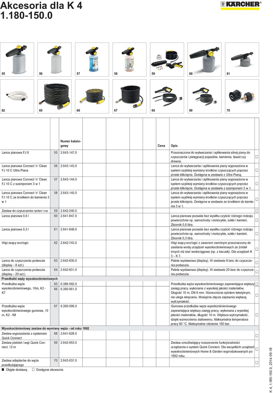 Dostępna w zestawie z Ultra Pianą. Lanca pianowa Connect n Clean 57 2.643-144.