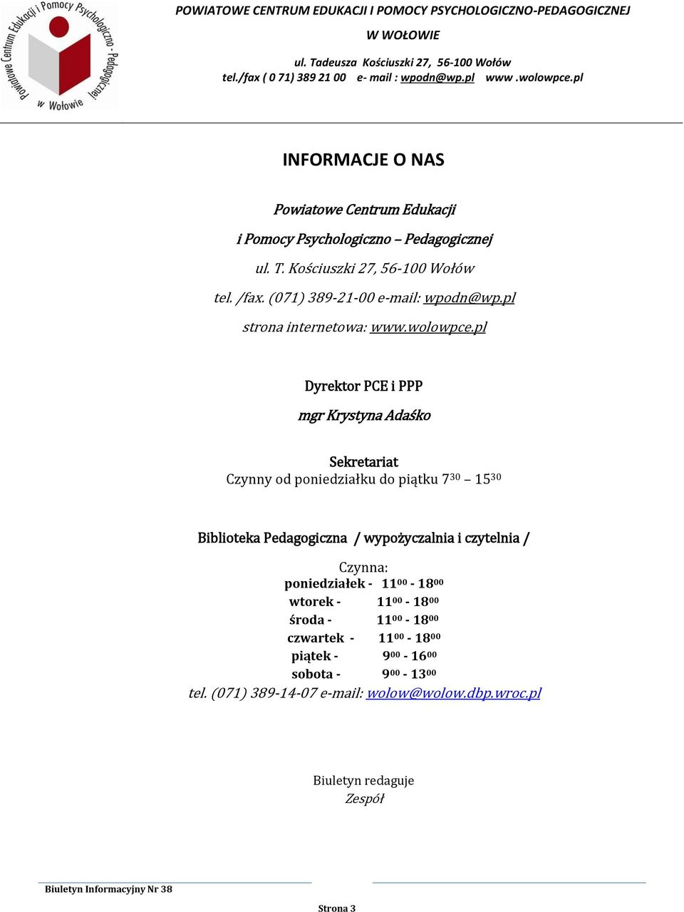 pl strona internetowa: www.wolowpce.