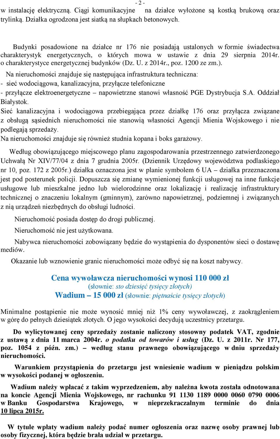 o charakterystyce energetycznej budynków (Dz. U. z 2014r., poz. 1200 ze zm.).