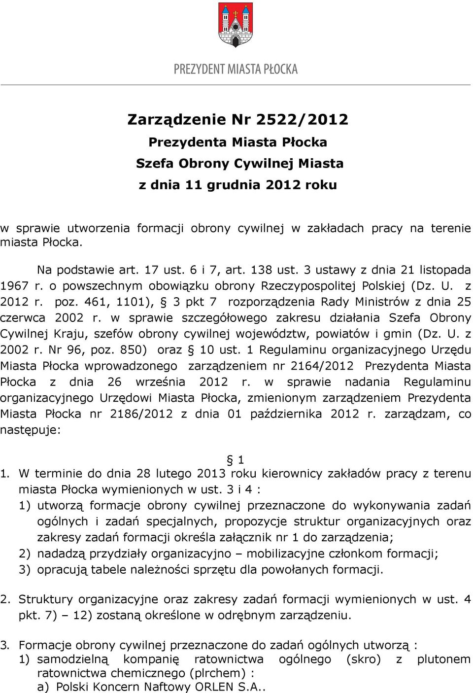 461, 1101), 3 pkt 7 rozporządzenia Rady Ministrów z dnia 25 czerwca 2002 r.