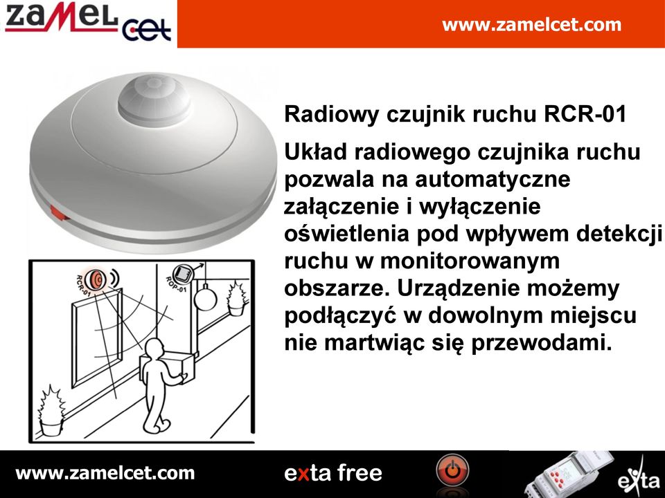 pod wpływem detekcji ruchu w monitorowanym obszarze.