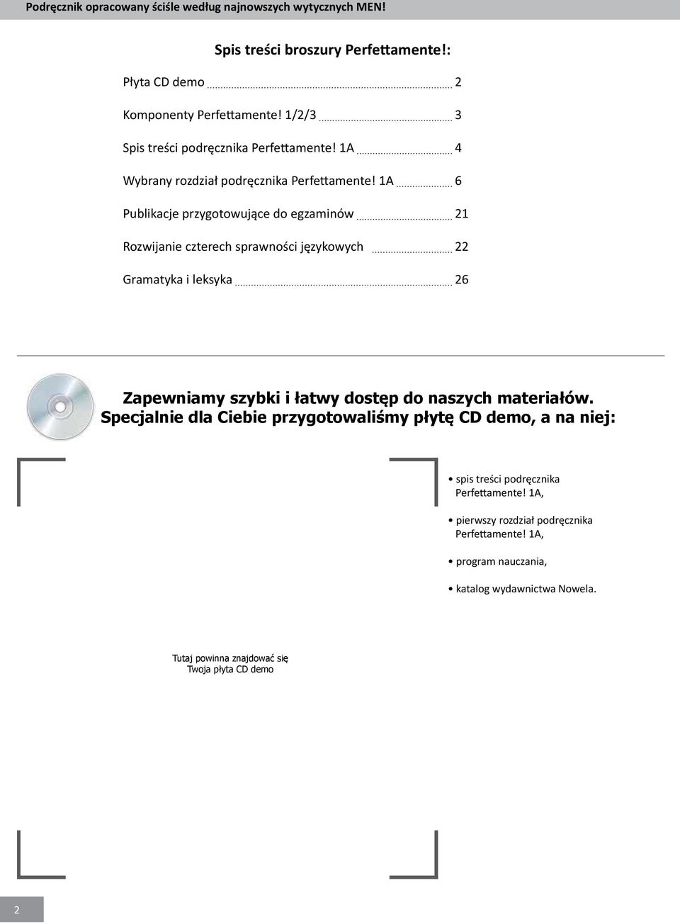 1A 6 Publikacje przygotowujące do egzaminów 21 Rozwijanie czterech sprawności językowych 22 Gramatyka i leksyka 26 Zapewniamy szybki i łatwy dostęp do naszych