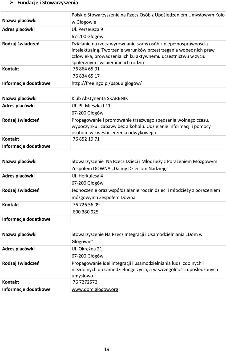Tworzenie warunków przestrzegania wobec nich praw człowieka, prowadzenia ich ku aktywnemu uczestnictwu w życiu społecznym i wspieranie ich rodzin Kontakt 76 864 65 01 76 834 65 17 http://free.ngo.
