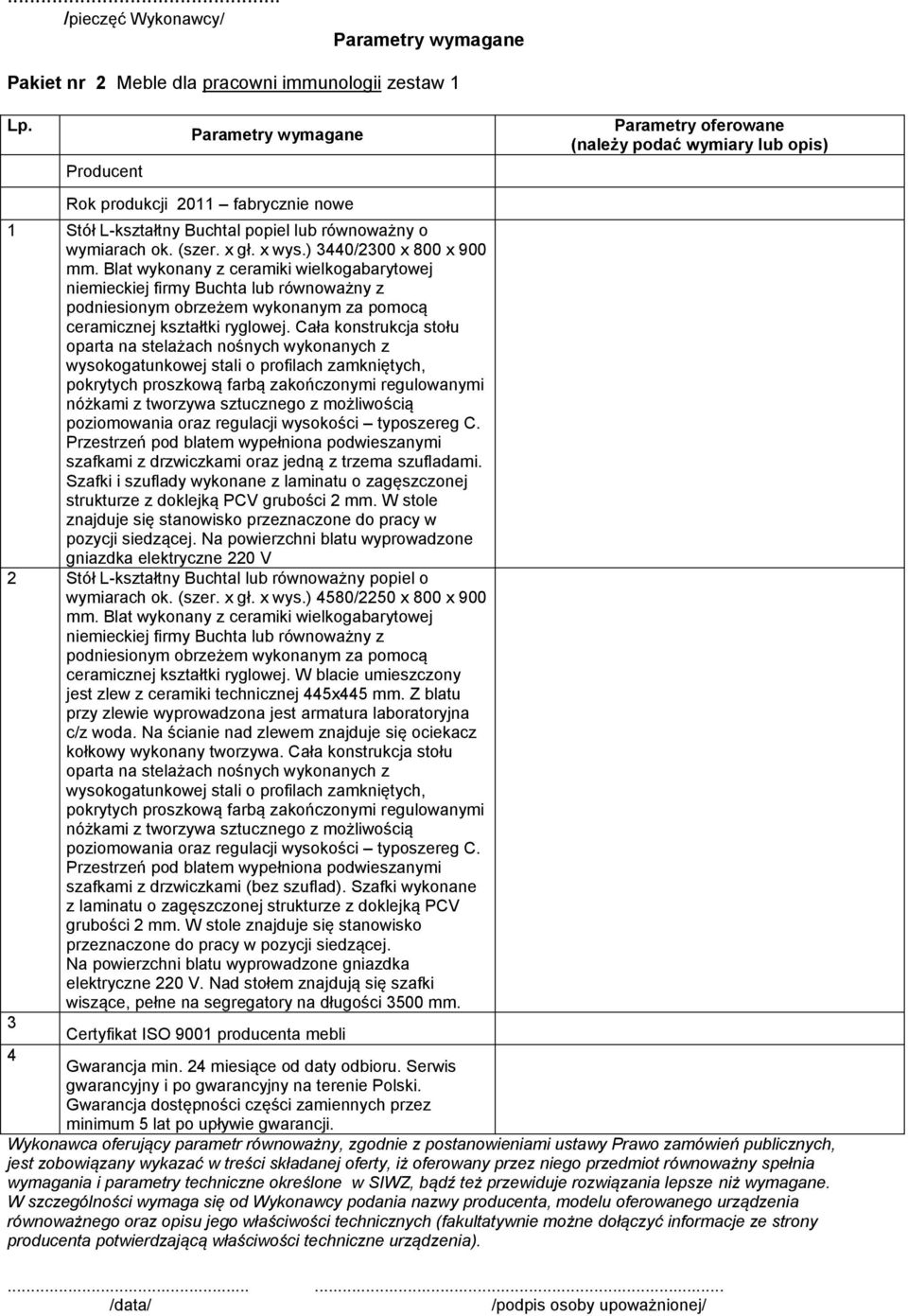 ) 3440/2300 x 800 x 900 mm. Blat wykonany z ceramiki wielkogabarytowej niemieckiej firmy Buchta lub równoważny z podniesionym obrzeżem wykonanym za pomocą ceramicznej kształtki ryglowej.