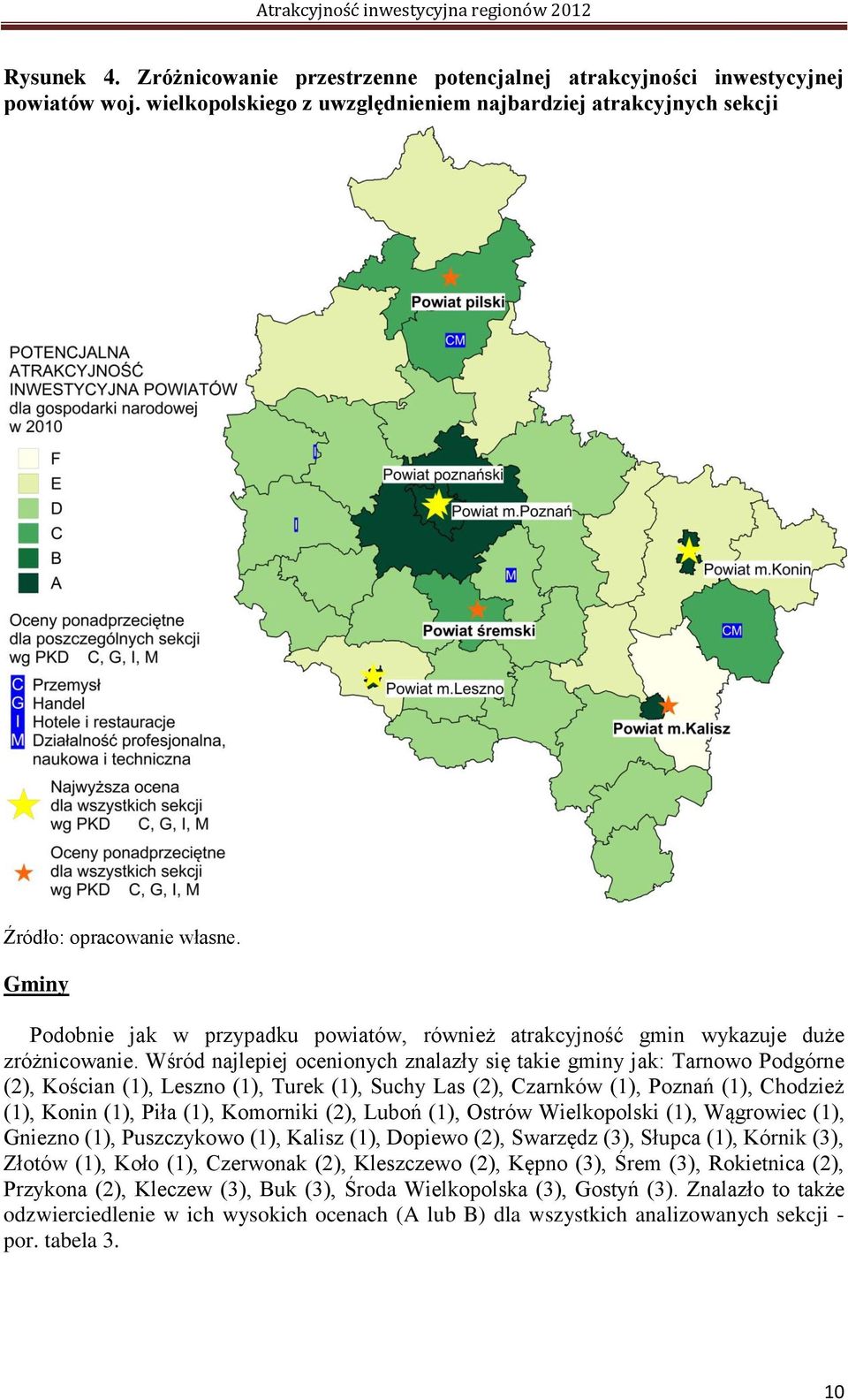 Wśród najlepiej ocenionych znalazły się takie gminy jak: Tarnowo Podgórne (2), Kościan (1), Leszno (1), Turek (1), Suchy Las (2), Czarnków (1), Poznań (1), Chodzież (1), Konin (1), Piła (1),
