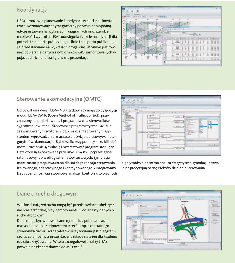 Możliwe jest również pobieranie danych z odbiorników GPS zamontowanych w pojazdach, ich analiza i graficzna prezentacja. Sterowanie akomodacyjne (OMTC) Od powstania wersji LISA+ 4.