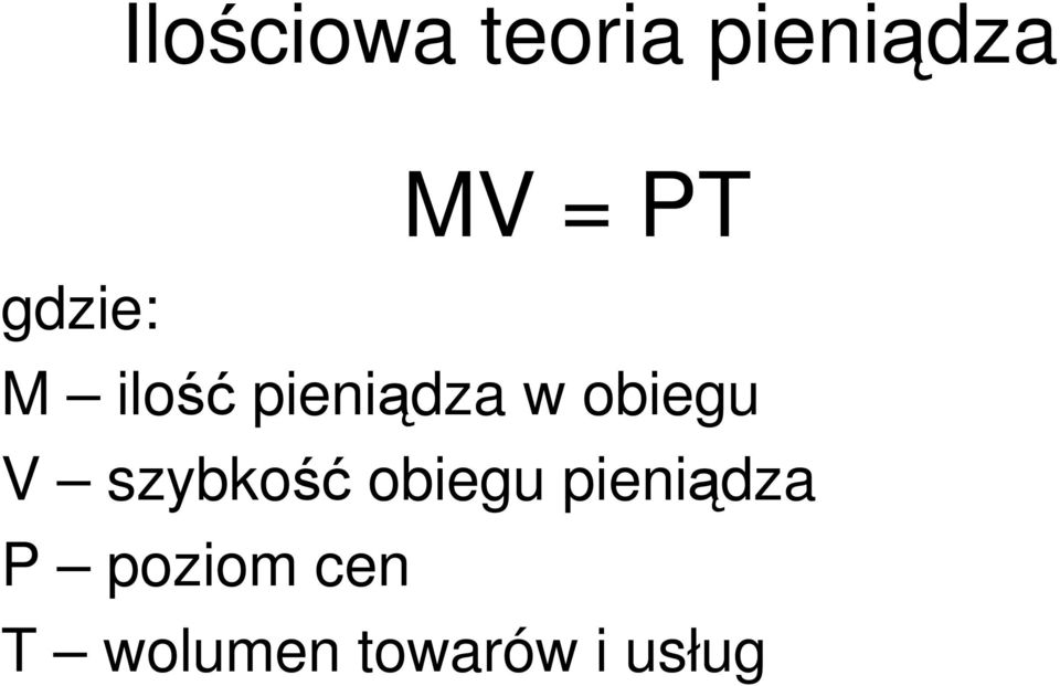 obiegu V szybko obiegu pienidza