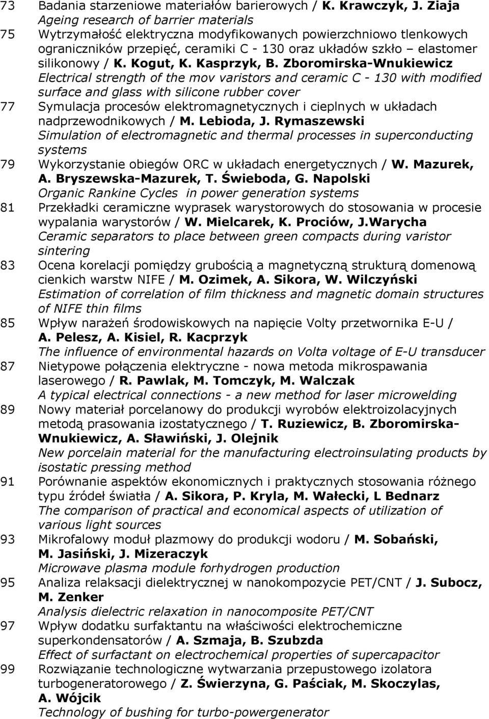 Kogut, K. Kasprzyk, B.