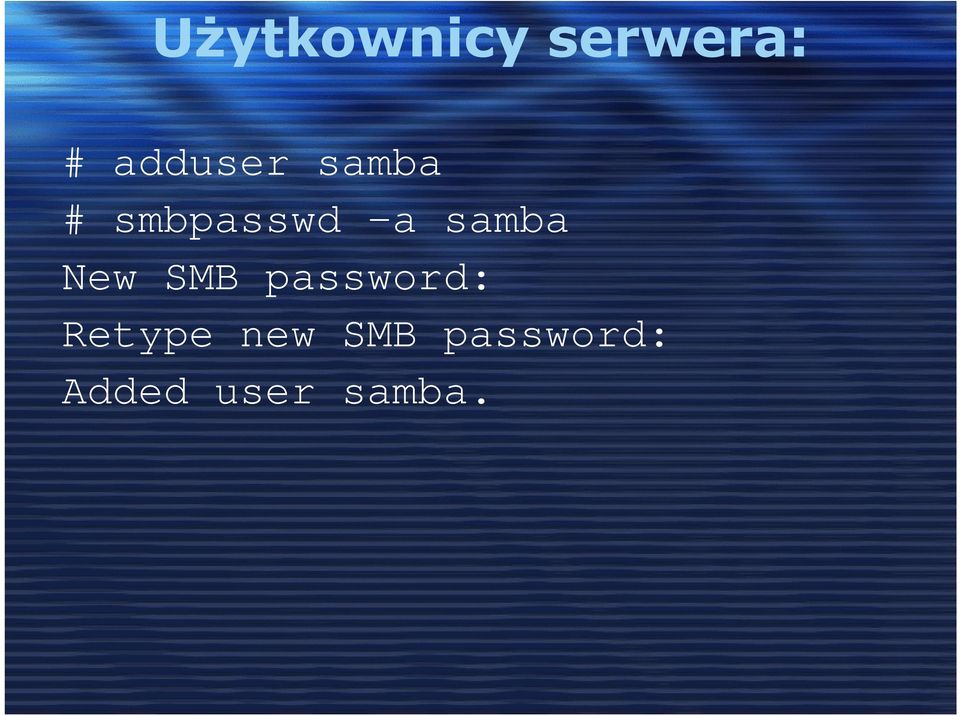 samba New SMB password: