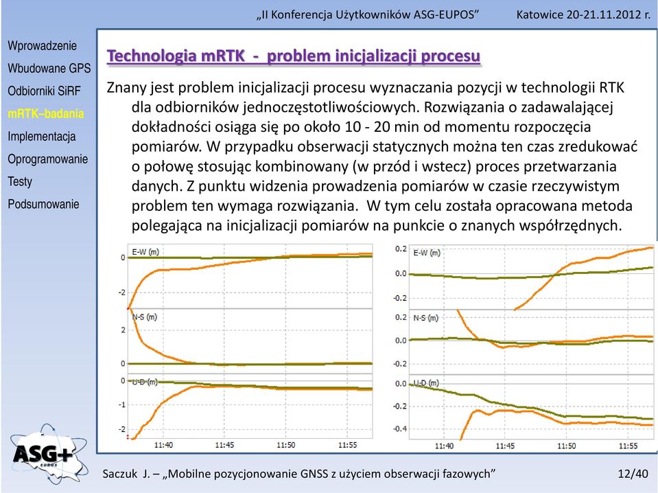 W przypadku obserwacji statycznych można ten czas zredukować o połowę stosując kombinowany (w przód i wstecz) proces przetwarzania danych.