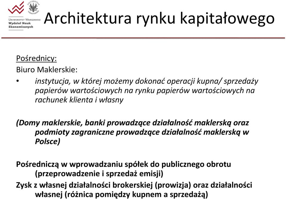 zagraniczne prowadzące działalnośćmaklerskąw Polsce) Pośrednicząw wprowadzaniu spółek do publicznego obrotu (przeprowadzenie