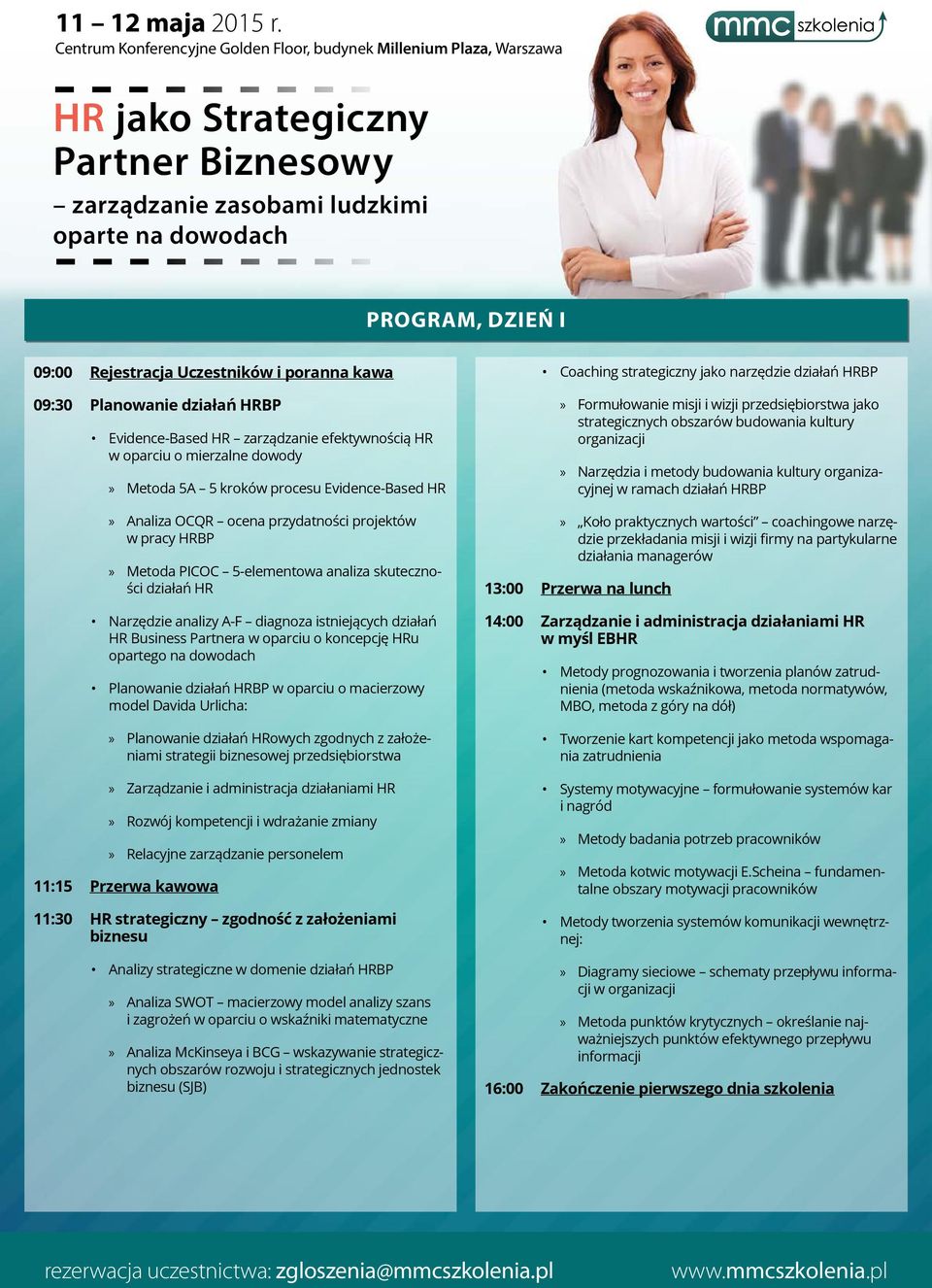 Partnera w oparciu o koncepcję HRu opartego na dowodach Planowanie działań HRBP w oparciu o macierzowy model Davida Urlicha: Planowanie działań HRowych zgodnych z założeniami strategii biznesowej